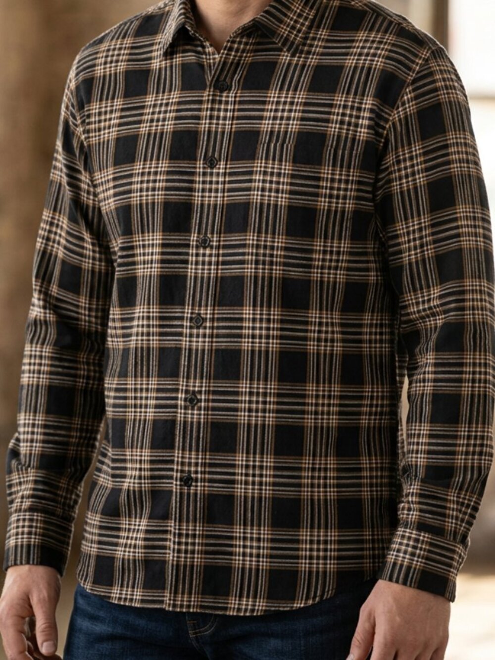 Kenneth Roberts "Platinum" Brown Button Down Shirt